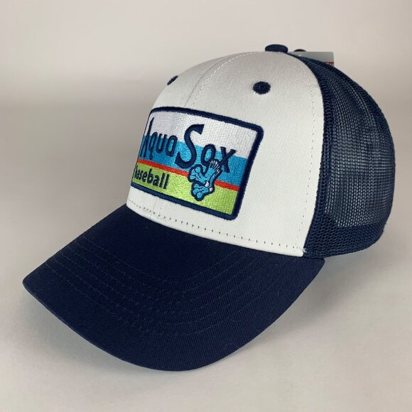 Everett Aqua Sox MiLB Navy Blue White OC Sports Snapback Trucker Hat New - Picture 1 of 5